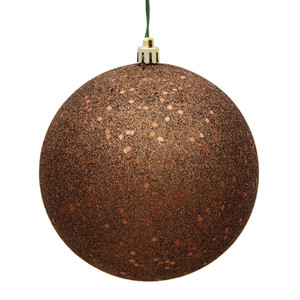  Vickerman N591276DQ 4.75" Mocha Sequin Ball Drilled 4/Bag 