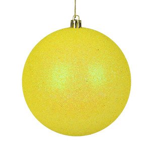  Vickerman N591278DG 4.75" Yellow Glitter Ball Drilled 4/Bag 