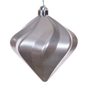 Vickerman N189807DCV - 6 inch Silver Candy Diamond Outdoor Christmas Ornament - 3 Pack