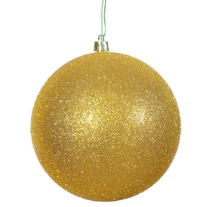 Vickerman N592008DG - 8 inch Gold Glitter Ball Christmas Ornament