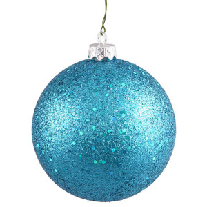 Vickerman N592012DQ - 8 inch Turquoise Sequin Ball Christmas Ornament