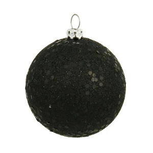 Vickerman N592017DQ - 8 inch Black Sequin Ball Christmas Ornament