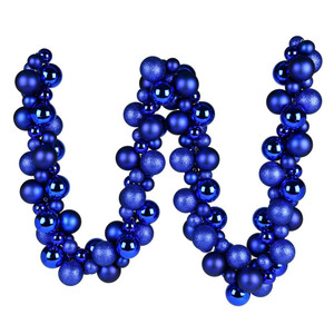 Vickerman N191202 - 6 ft Blue Ball Christmas Garland - Unlit
