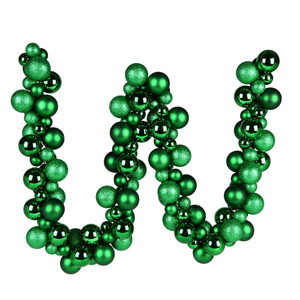 Vickerman N191204 - 6 ft Green Ball Christmas Garland - Unlit