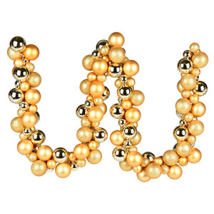 Vickerman N191208 - 6 ft Gold Ball Christmas Garland - Unlit