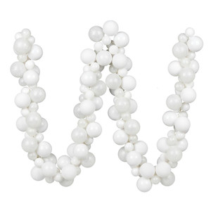 Vickerman N191211 - 6 ft White Ball Christmas Garland - Unlit