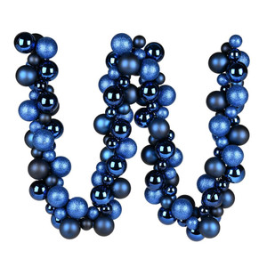 Vickerman N191231 6ft Midnight Blue Assorted Ornament Ball Garland