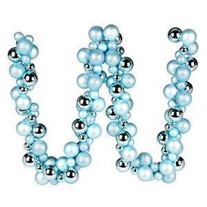 Vickerman N191232 - 6 ft Baby Blue Ball Christmas Garland - Unlit