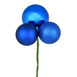 Vickerman N193002 18" Blue Ornament Pick 4/Bg