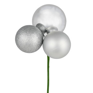 Vickerman N193007 18" Silver Ornament Pick 4/Bg