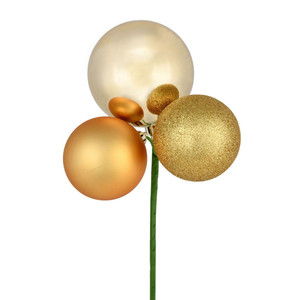 Vickerman N193008 18" Gold Ornament Pick 4/Bg