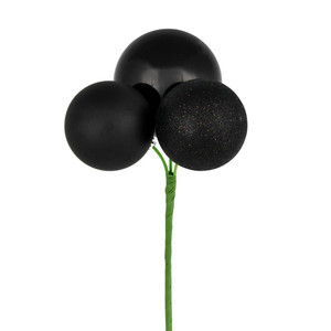 Vickerman N193017 18" Black Ornament Pick 4/Bg