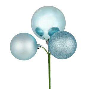 Vickerman N193032 18" Baby Blue Ornament Pick 4/Bg