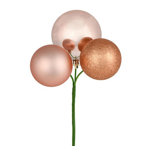 Vickerman N193058 - 18 inch Rose Gold 4-Finish Ball Christmas Ornament - 4 Pack