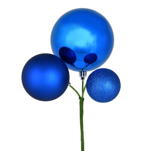 Vickerman N193102 18" Blue Ornament Pick 3/Bg