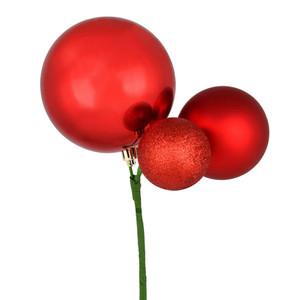 Vickerman N193103 18" Red Ornament Pick 3/Bg