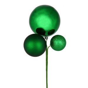 Vickerman N193104 - 18 inch Green 4-Finish Ball Christmas Ornament - 3 Pack
