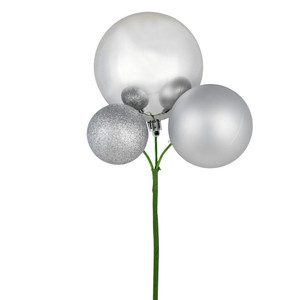 Vickerman N193107 18" Silver Ornament Pick 3/Bg