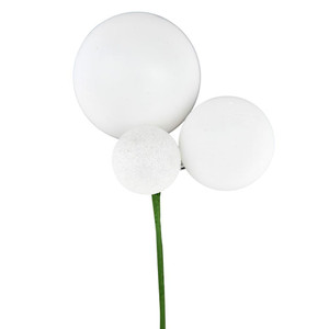 Vickerman N193111 18" White Ornament Pick 3/Bg