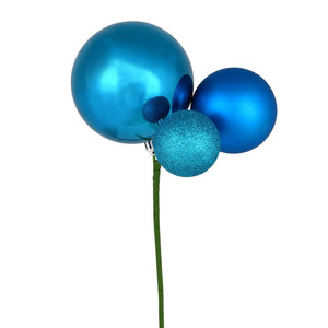 Vickerman N193112 - 18 inch Turquoise 4-Finish Ball Christmas Ornament - 3 Pack