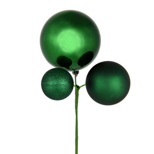 Vickerman N193124 - 18 inch Emerald 4-Finish Ball Christmas Ornament - 3 Pack