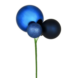 Vickerman N193131 - 18 inch Midnight Blue 4-Finish Ball Christmas Ornament - 3 Pack