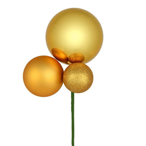 Vickerman N193137 - 18 inch Honey Gold 4-Finish Ball Christmas Ornament - 3 Pack