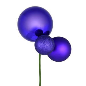 Vickerman N193166 18" Purple Ornament Pick 3/Bg
