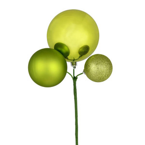 Vickerman N193173 - 18 inch Lime 4-Finish Ball Christmas Ornament - 3 Pack