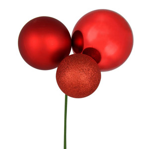 Vickerman N193203 18" Red Ornament Pick 2/Bg
