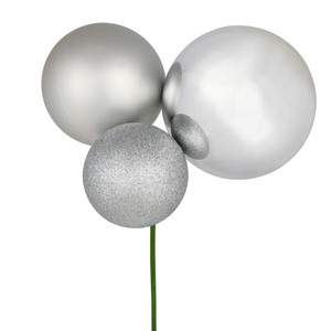 Vickerman N193207 18" Silver Ornament Pick 2/Bg