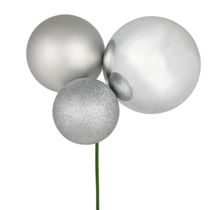 Vickerman N193207 - 18 inch Silver 4-Finish Ball Christmas Ornament - 2 Pack