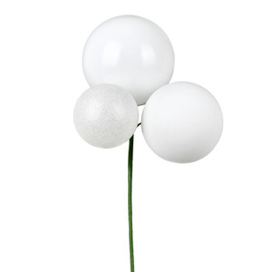 Vickerman N193211 18" White Ornament Pick 2/Bg