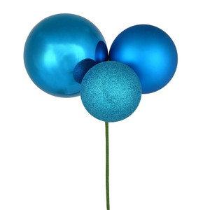 Vickerman N193212 18" Turquoise Ornament Pick 2/Bg