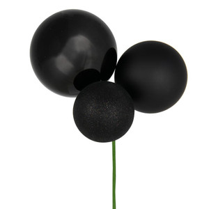 Vickerman N193217 18" Black Ornament Pick 2/Bg