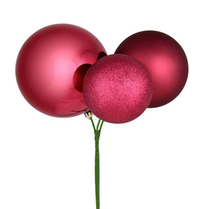 Vickerman N193221 18" Berry Red Ornament Pick 2/Bg