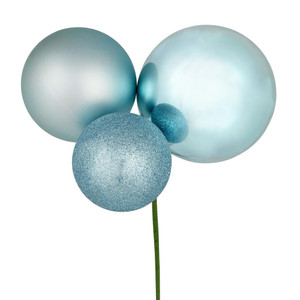 Vickerman N193232 - 18 inch Baby Blue 4-Finish Ball Christmas Ornament - 2 Pack