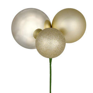 Vickerman N193238 - 18 inch Champagne 4-Finish Ball Christmas Ornament - 2 Pack