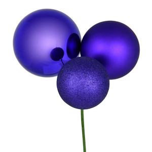 Vickerman N193266 18" Purple Ornament Pick 2/Bg