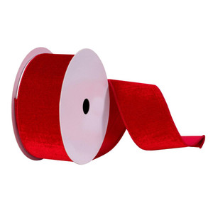 Vickerman Q215021 - Red Velvet Wired Decorative Ribbon - 2.5" x 10 Yards