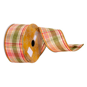 Vickerman Q215069 - Multicolor Plaid Wired Fall Ribbon - 2.5" x 10 Yards