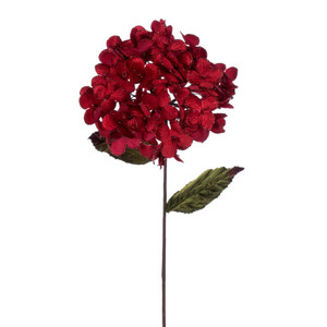 Vickerman QG212303 - 17 in. Red Hydrangea Artificial Spray - 3 Pack