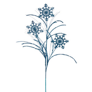 Vickerman QG223032 - 31 in. Baby Blue Snowflake Glitter Artificial Spray - 6 Pack
