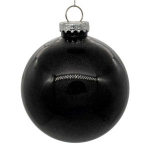 Vickerman N211517 - 6 inch Black Glitter Ball Christmas Ornament - 4 Pack