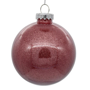 Vickerman N211545 6" Mauve Glitter Clear Ball 4/bag