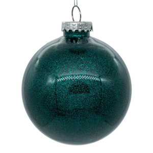 Vickerman N211562 - 6 inch Sea Blue Glitter Ball Christmas Ornament - 4 Pack