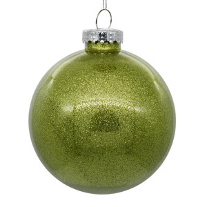 Vickerman N211573 - 6 inch Lime Glitter Ball Christmas Ornament - 4 Pack