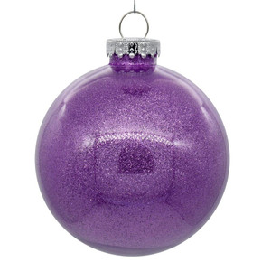 Vickerman N211586 6" Lavender Glitter Clear Ball 4/bag