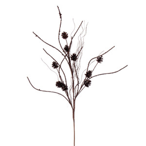 Vickerman QG224075 32" Chocolate Cone Twig Glitr Spray 6/Bg 