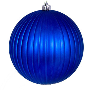 Vickerman N222502DMV - 8 inch Blue Matte Ball Outdoor Christmas Ornament